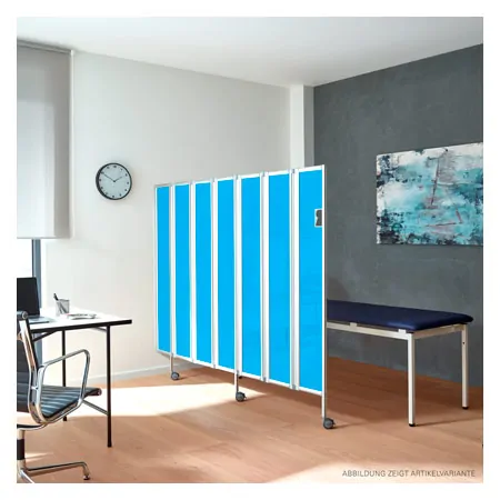 Folding wall flexible 5-bladed, HxW 165x150 cm, blue