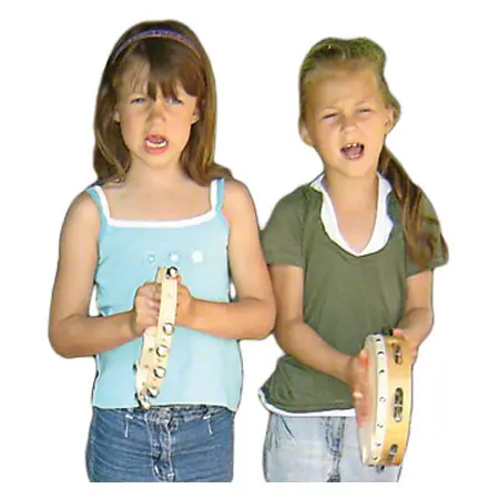 Tambourine made of leather, 5 bells