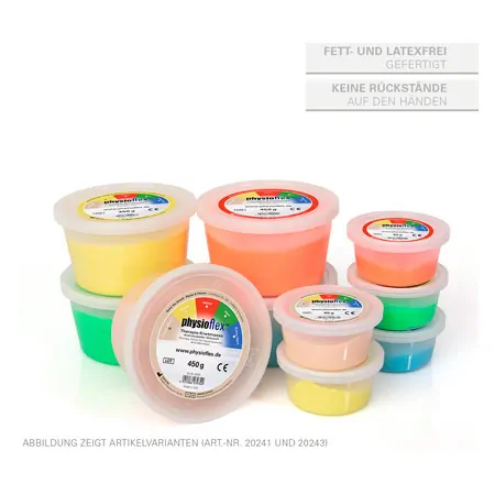 Physioflex therapy clay, set: 85 g, each 1x soft, medium, strong