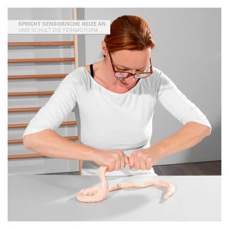 Physioflex therapy kneading mass, set: 450 g, 1x each extra soft, soft,medium, hard, extra hard