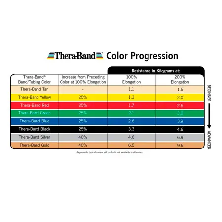 Thera-bands set of 4  incl. bags, 4 thicknesses