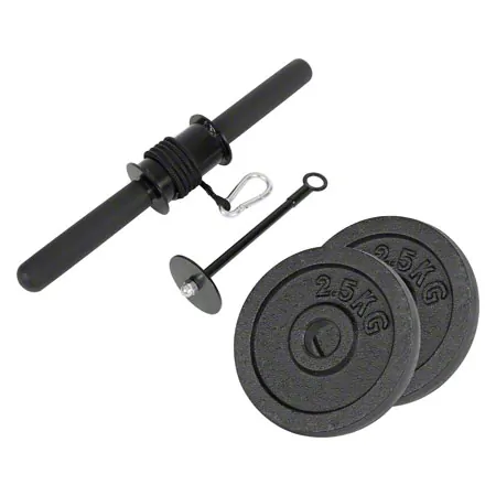Forearm trainer incl. 2 weight plates made of cast iron, each 2.5 kg