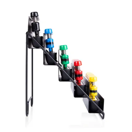 Digi-Flex Hand trainer-set, 5 thickness ink. Storage display, set of 5