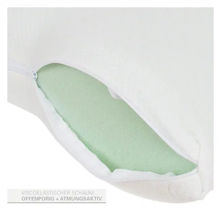 ViscoLine-neck support pillow, rectangular shape, LxWxH 69x35x13 cm