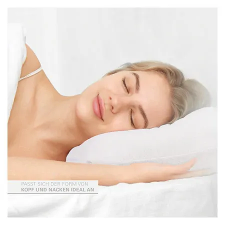 Viscoline travel pillow, rectangular shape incl. Bag, white, LxWxH 34x35x13 cm