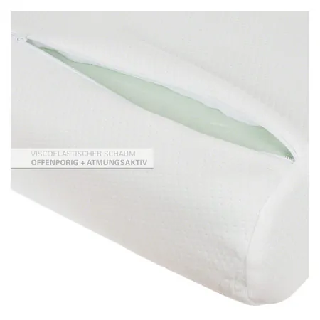 Viscoline travel pillow, anatomical shape incl. Bag, white, LxWxH 34x33x13 cm