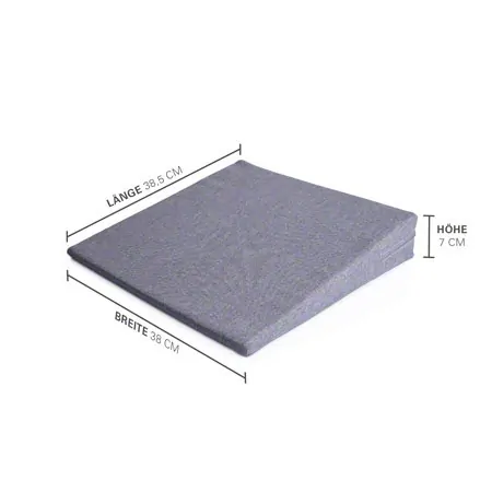 Sport-Tec seat wedge cushion with zipper, 38x38x7/1 cm, grey