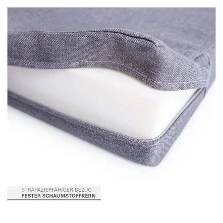 Sport-Tec seat wedge cushion with zipper, 38x38x7/1 cm, grey