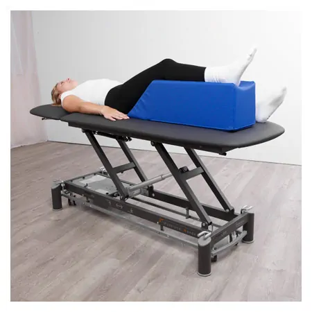 Positioning wedge with flat leg recess, L x W x H 75 x 20 x 22 cm
