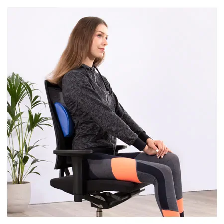Lumbar pad with synthetic leather cover hard, LxBxH 33x21x6 cm