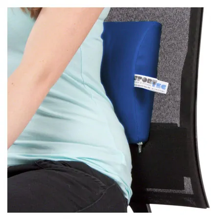 Lumbar pad with synthetic leather cover hard, LxBxH 33x21x6 cm