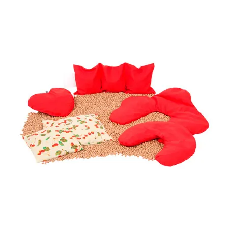 Cherry pit pillow with cotton cover small, 19 x 19 cm