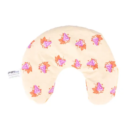Grape seed neck cushion with cotton cover, 30x30 cm