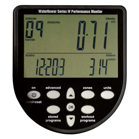 WaterRower rowing machine Shadow, incl. S4 Monitor, Heart rate receiver and chest strap POLAR T31, set 3-pcs.
