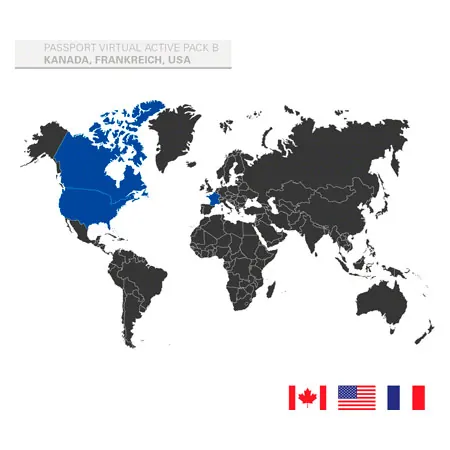 Passport Virtual Active - USB Stick, Pack B (France, Canada, USA)
