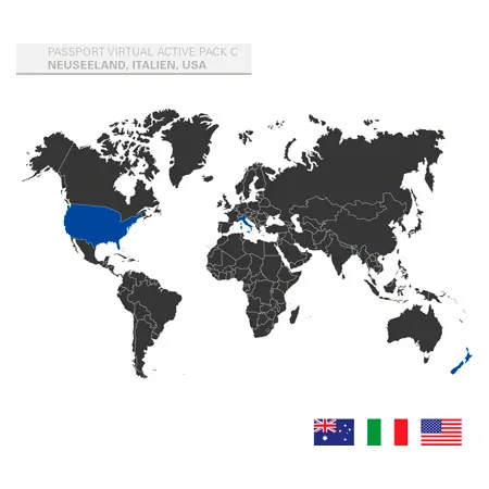Passport Virtual Active - USB Stick, Pack C (USA, New Zealand, Italy)