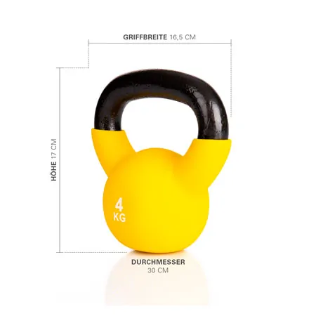 Kettlebell, 4 kg, yellow