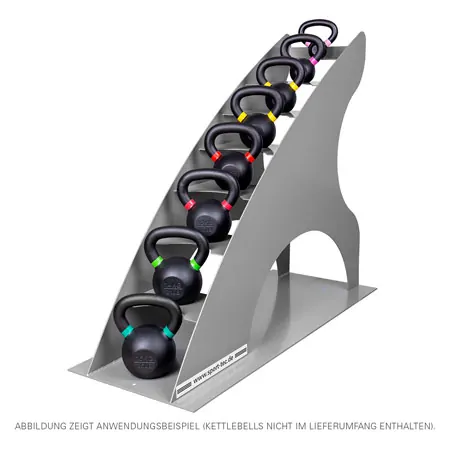 Shelf for 8 kettlebells