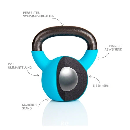 Kettlebell, 10 kg, light blue