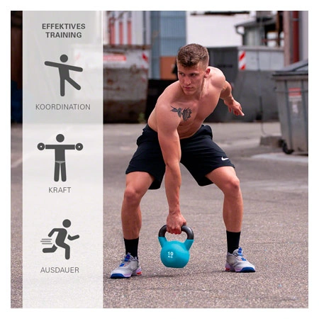 Kettlebell, 10 kg, light blue