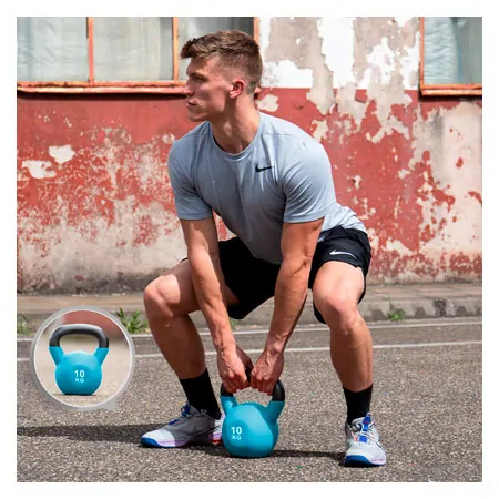 Kettlebell, 10 kg, light blue