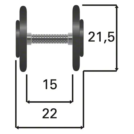 Dumbbells made of rubber, 10 kg, one piece