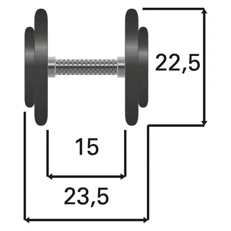 Dumbbells made of rubber, 12.5 kg, one piece