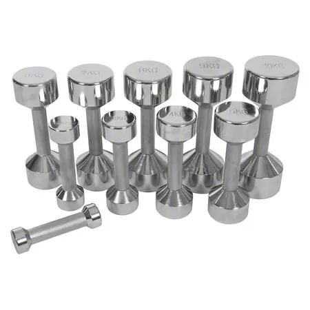 Chrome dumbbell massive, 7 kg, one piece