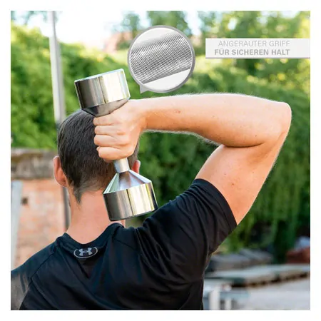 Chrome dumbbell massive, 10 kg, one piece