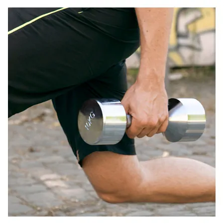 Chrome dumbbell massive, 10 kg, one piece