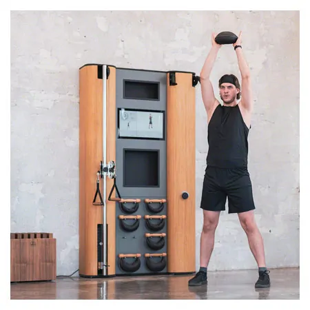 NOHrD Wall Compact, pulley, ski trainer, 8 swing dumbbells, oak