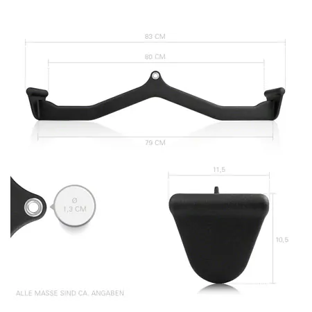 Sport-Tec ergonomic lat pull and rowing handle, 80x10 cm