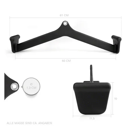 Sport-Tec ergonomic lat pull and rowing handle, 61x10 cm