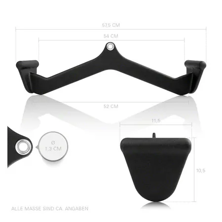 Sport-Tec ergonomic lat pull and rowing handle, 54x10 cm