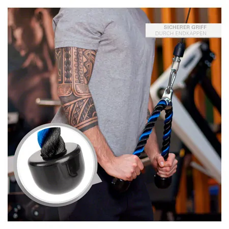 Triceps rope, black, 65 cm
