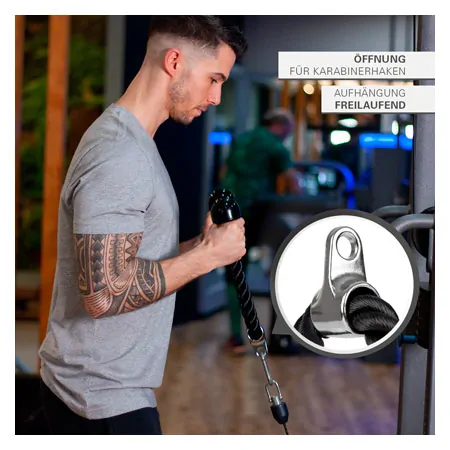 Triceps rope, black, 65 cm