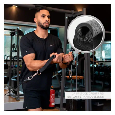 Sport-Tec handle with anti-slip, black, set of 2