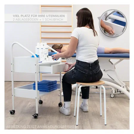 Equipment cart standard with 4 wheels, white