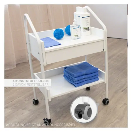 Equipment cart standard with 4 wheels, white