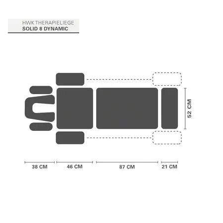 Treatment Table Solid E8 Dynamic according to Dr. Ackermann, 195x52x49-96 cm