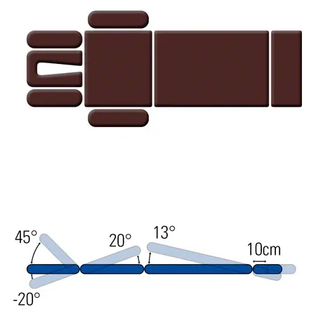 Treatment Table Solid E8 Dynamic according to Dr. Ackermann, 195x52x49-96 cm
