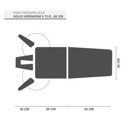 HWK therapy couch solid Viernheim battery 5-piece, width: 65 cm