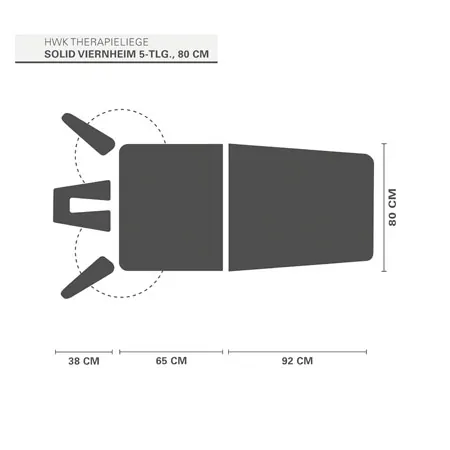 HWK therapy couch solid Viernheim battery 5-piece, width: 80 cm