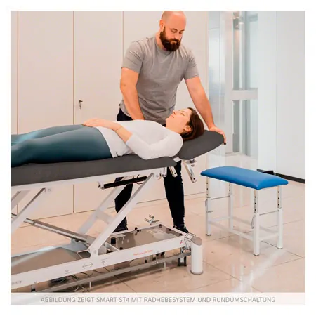 Therapy couch Smart ST4 with wheel lifting system and all-round control