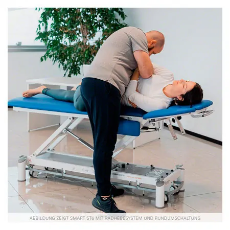 Treatment Table Smart ST6 with wheel lifting system and all-round control