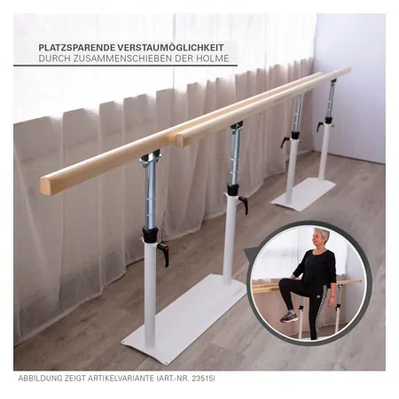 Parallel bars standard beam length of 2.5 m made of metal
