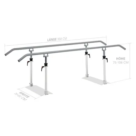 Parallel bars standard beam length of 3.5 m made of metal