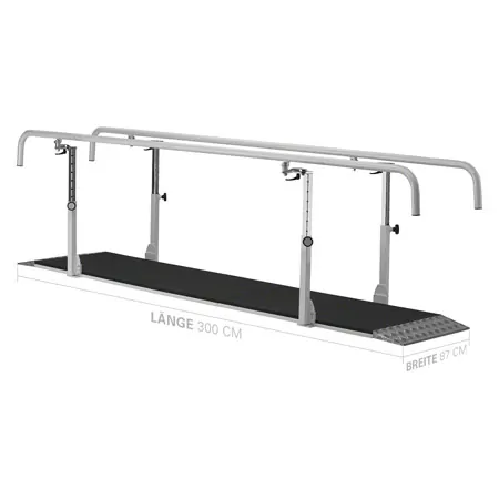 Parallel bars exclusive, extra deep, beam length 3 m made of metal