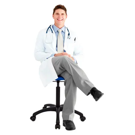 Swivel stool standard with comfort padding and roles