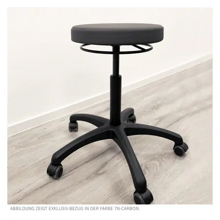 Swivel stool standard with comfort padding and roles